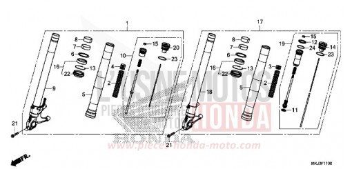 FOURCHETTE AVANT CB1000RAJ de 2018